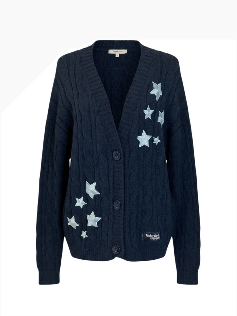Taylor Swift Midnights Navy Blue Cable Knit Cardigan
